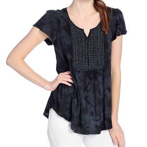 One World Knit & Woven Flutter Sleeved Too L